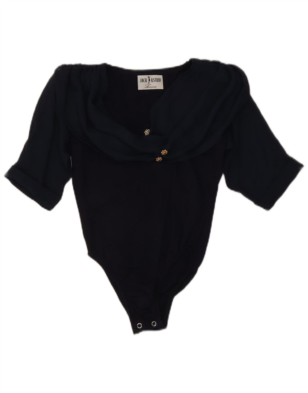 Body da donna vintage UK 8 piccolo floreale blu navy