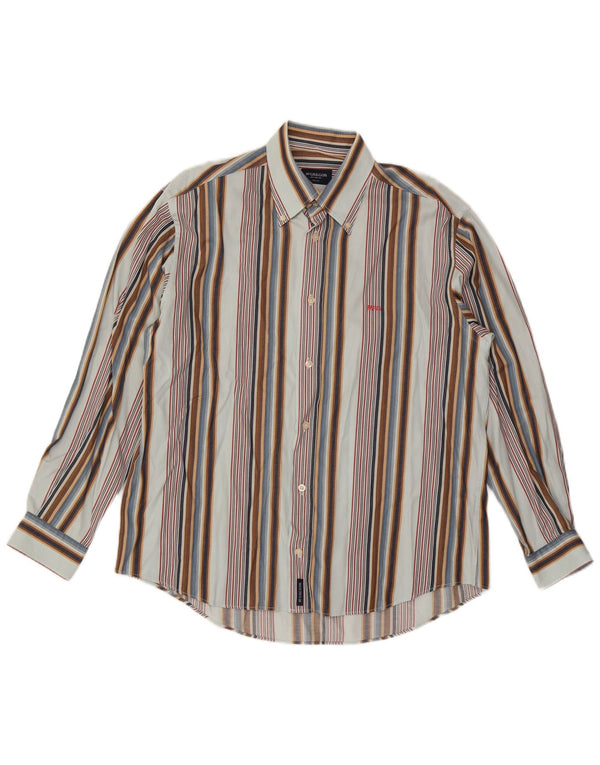 Camicia da uomo McGregor grande in cotone a righe multicolori