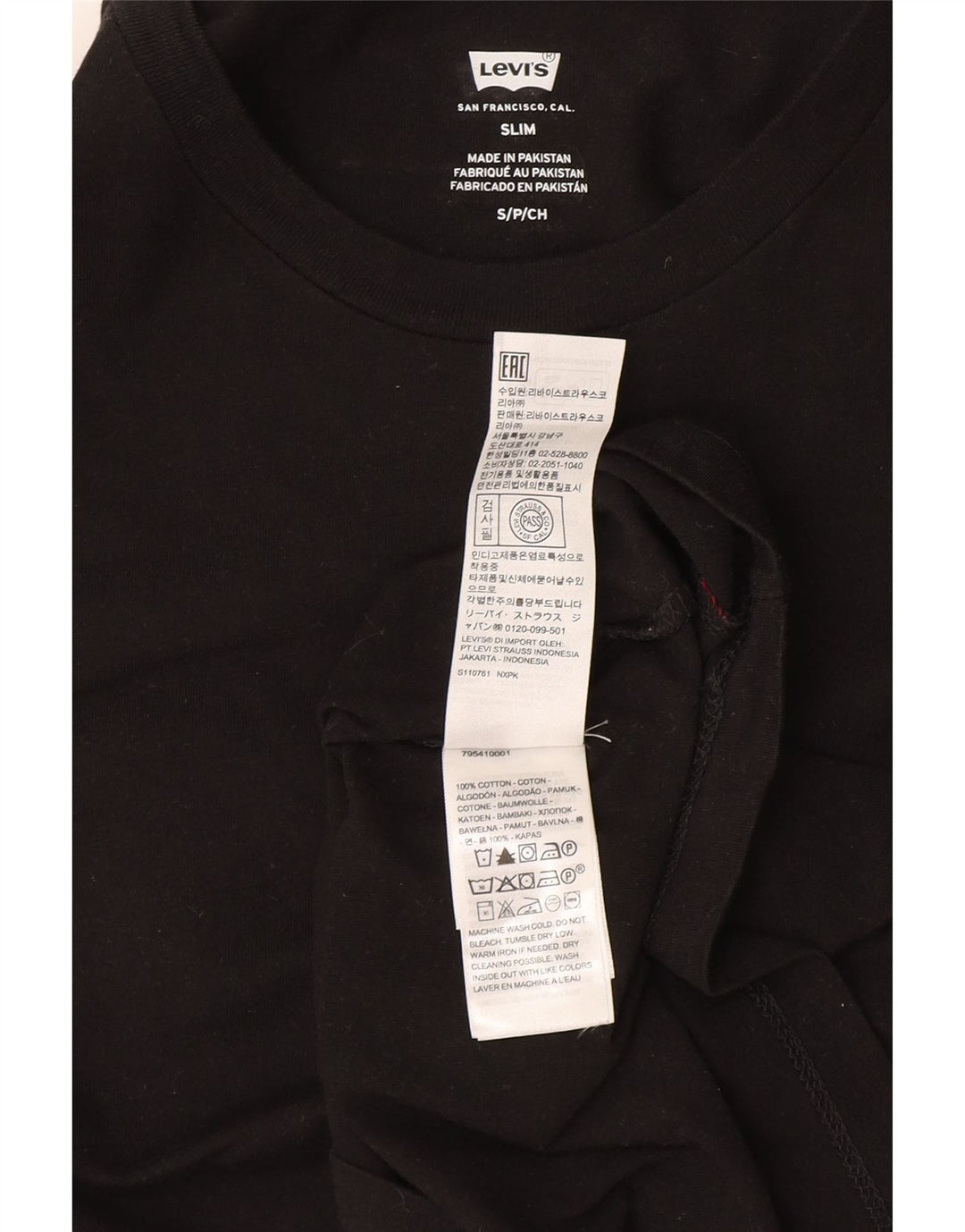 T-shirt Levi's da uomo slim fit top piccola in cotone nero