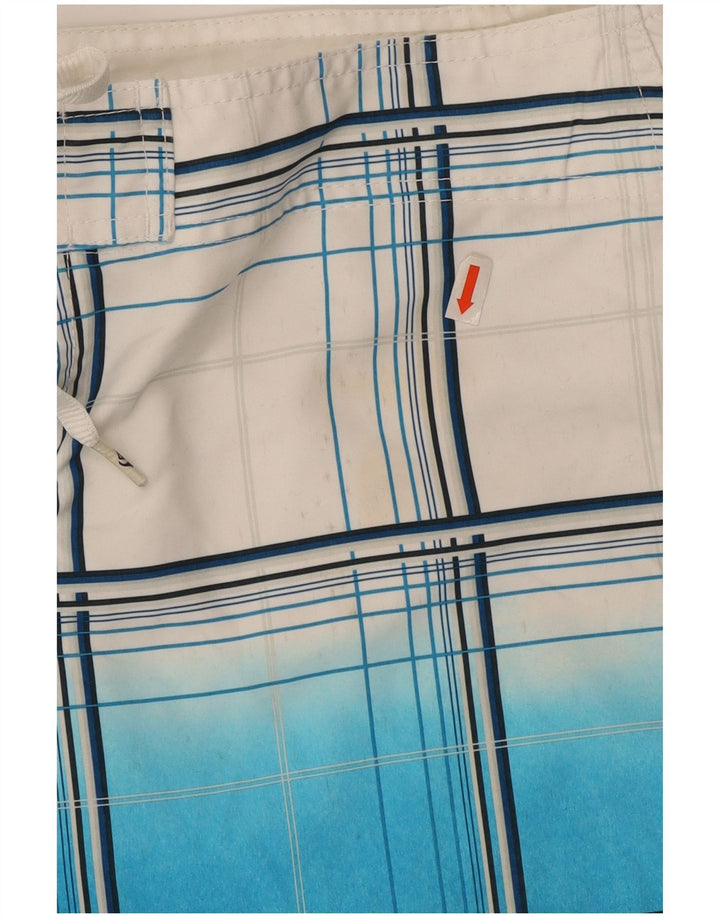 Pantaloncini da bagno da uomo Quiksilver grandi in poliestere a quadri blu