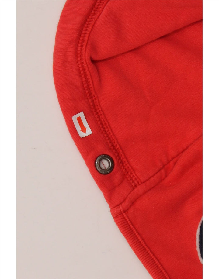 ABERCROMBIE & FITCH Womens Graphic Zip Hoodie Sweater UK 16 Large Red