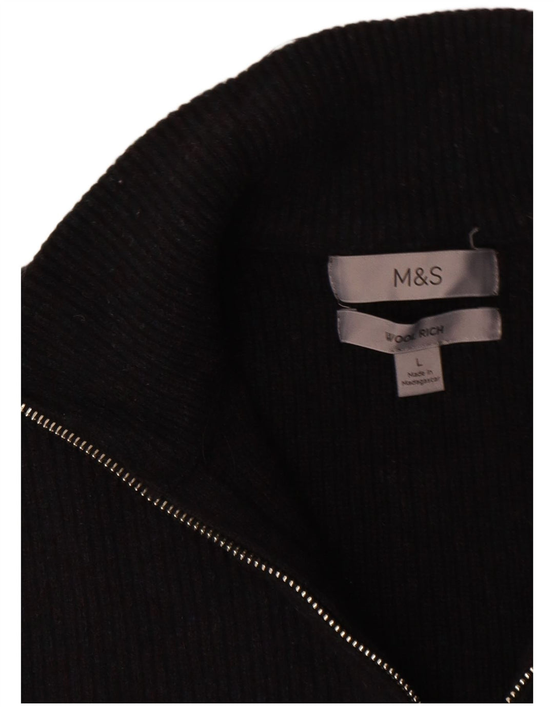 Maglione cardigan da uomo Marks & Spencer grande lana blu navy