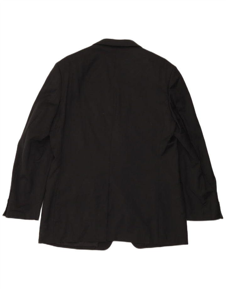 MARKS & SPENCER Giacca blazer da uomo a 3 bottoni UK 38 media nera in lana vergine