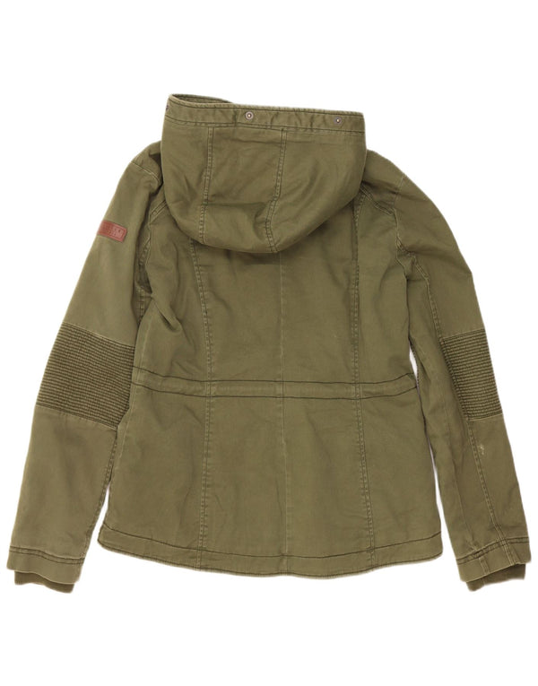 Giacca a vento con cappuccio da donna Hollister UK 12 Cotone verde medio