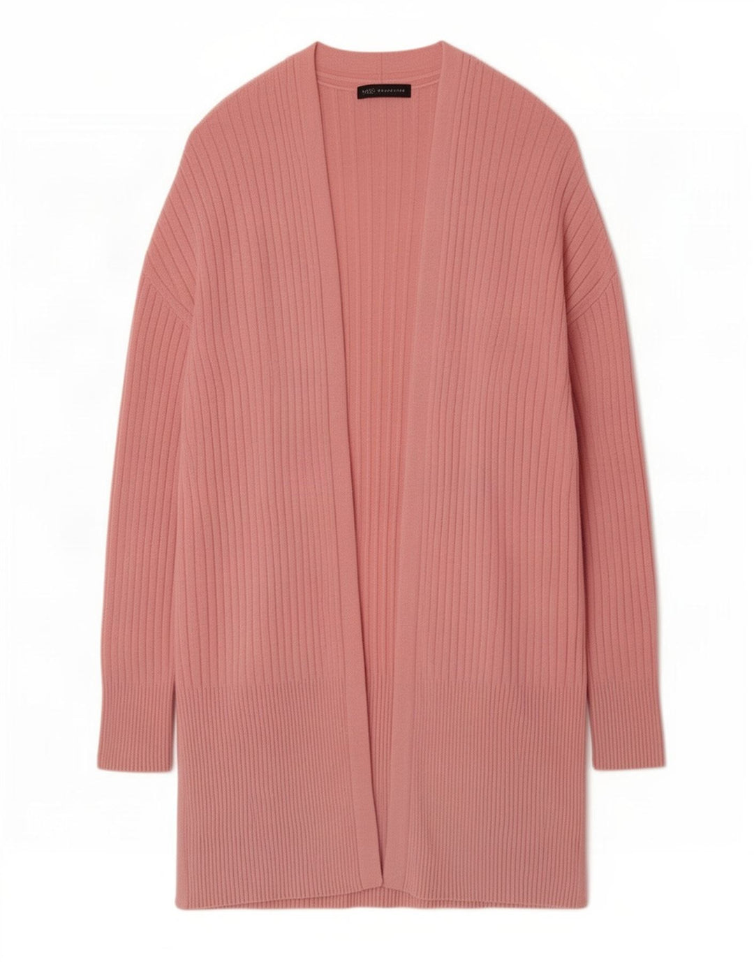 Maglione cardigan aperto lungo da donna Marks & Spencer UK 14 Rosa medio