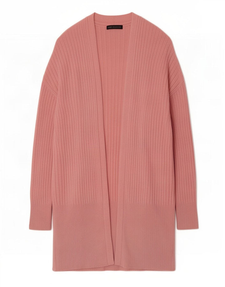 Maglione cardigan aperto lungo da donna Marks & Spencer UK 14 Rosa medio