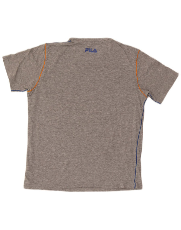 T-shirt grafica da uomo Fila Top in cotone mélange grigio medio