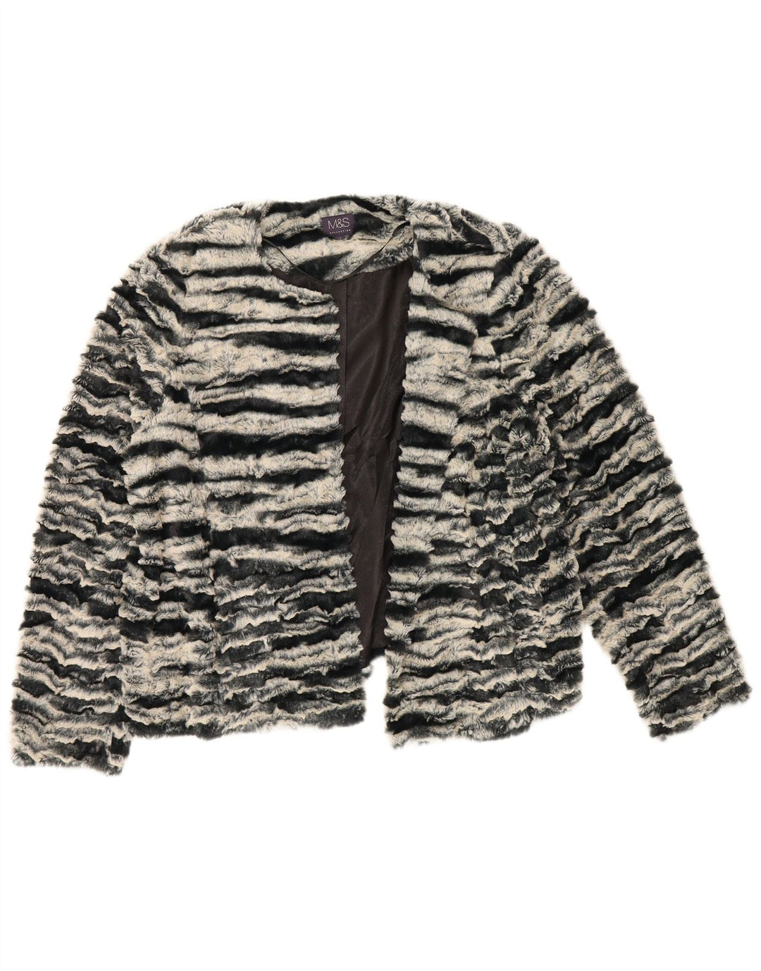 Giacca Bolero da donna Marks & Spencer UK 16 grande stampa animalier nera