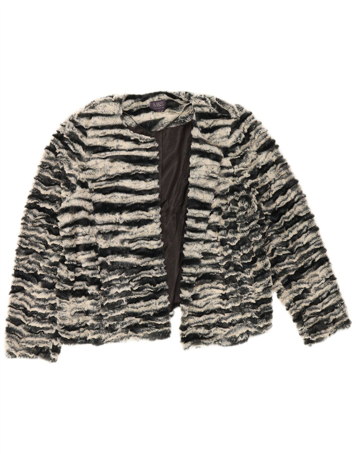 Giacca Bolero da donna Marks & Spencer UK 16 grande stampa animalier nera