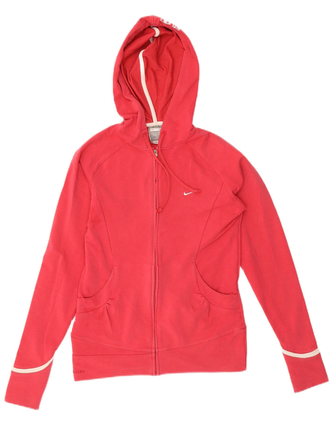 Felpa con cappuccio e zip Nike Studio da donna UK 8/10 Piccolo cotone rosso