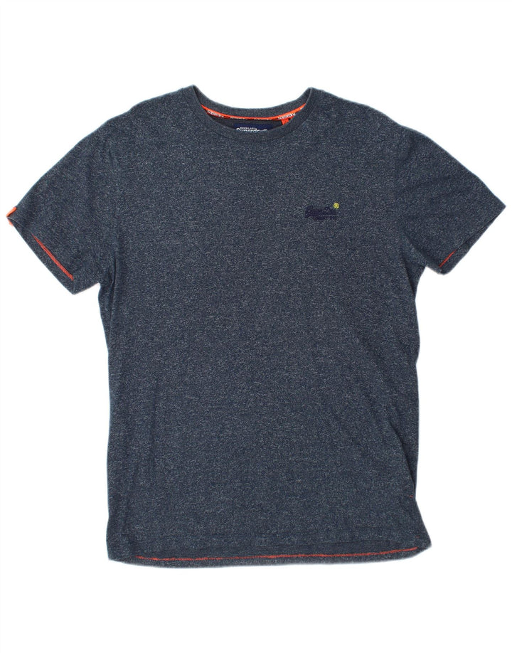 T-shirt da uomo Superdry Top Large in cotone chiazzato blu navy