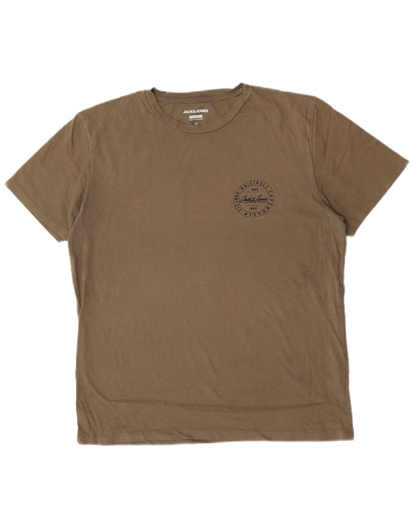 Jack & Jones T-shirt grafica da uomo con vestibilità regolare, XL, in cotone verde