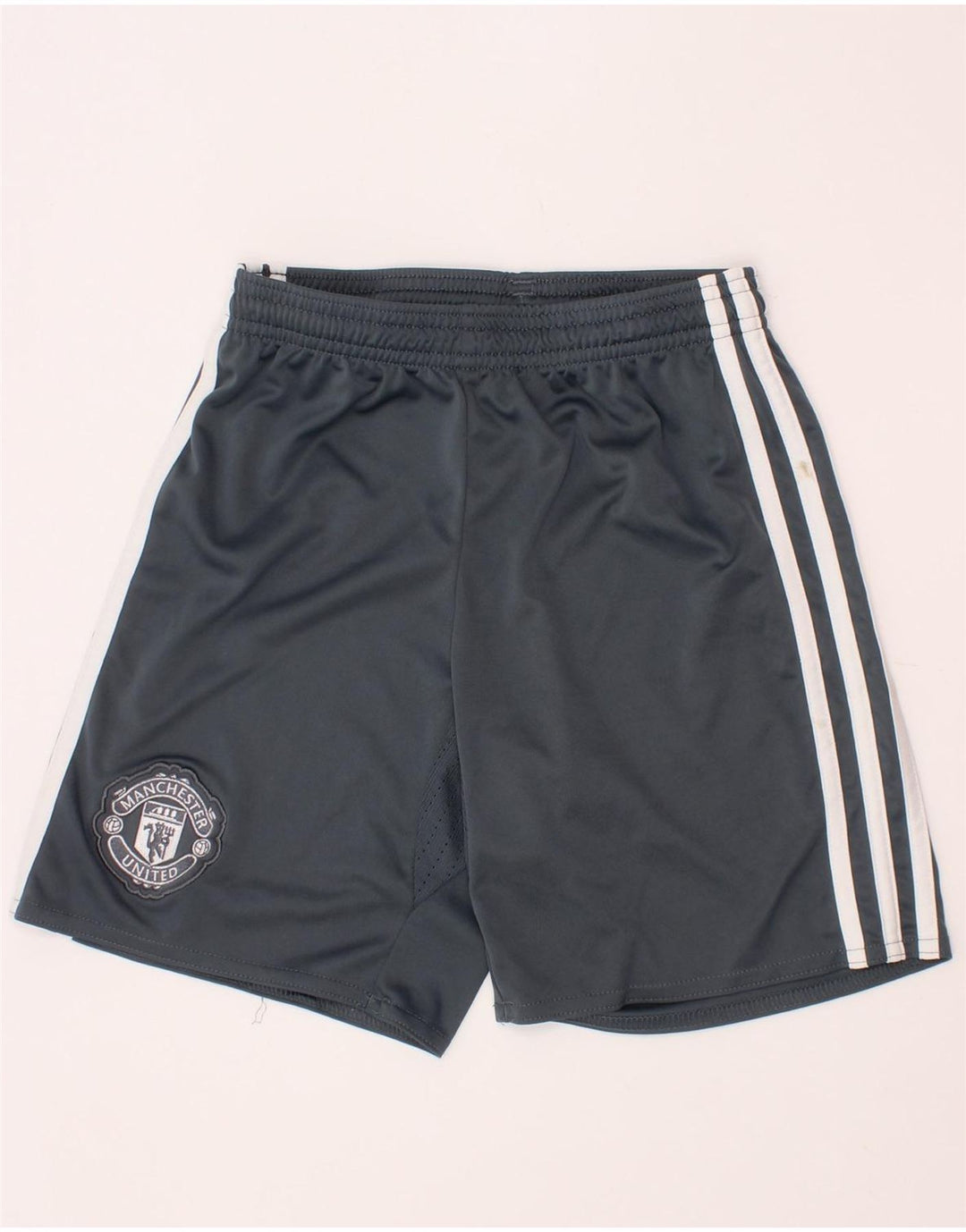 Pantaloncini sportivi ADIDAS da ragazzo Manchester United 9-10 anni in poliestere grigio