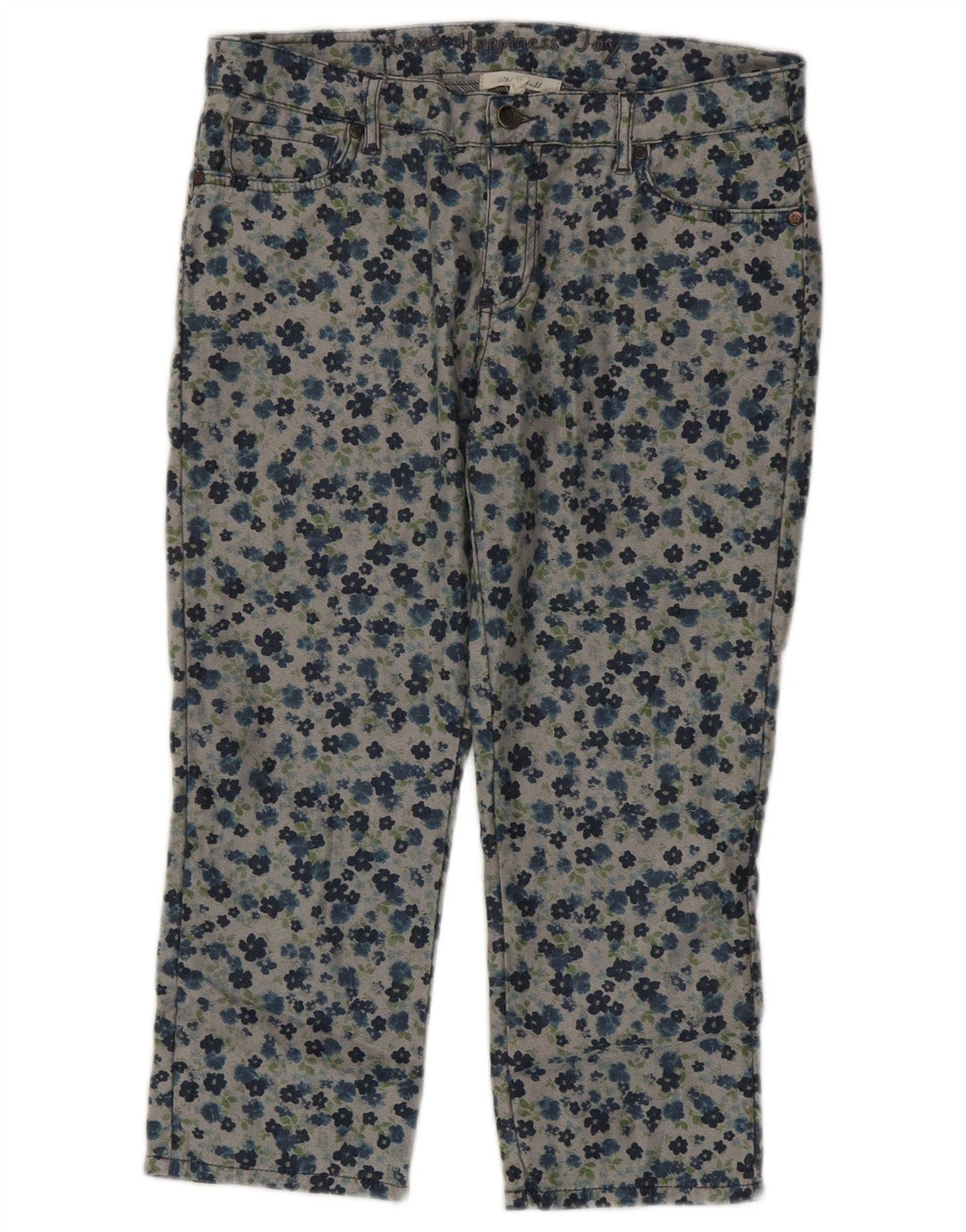 Jeans Capri da donna White Stuff UK 12 Medio W30 L21 Cotone floreale grigio