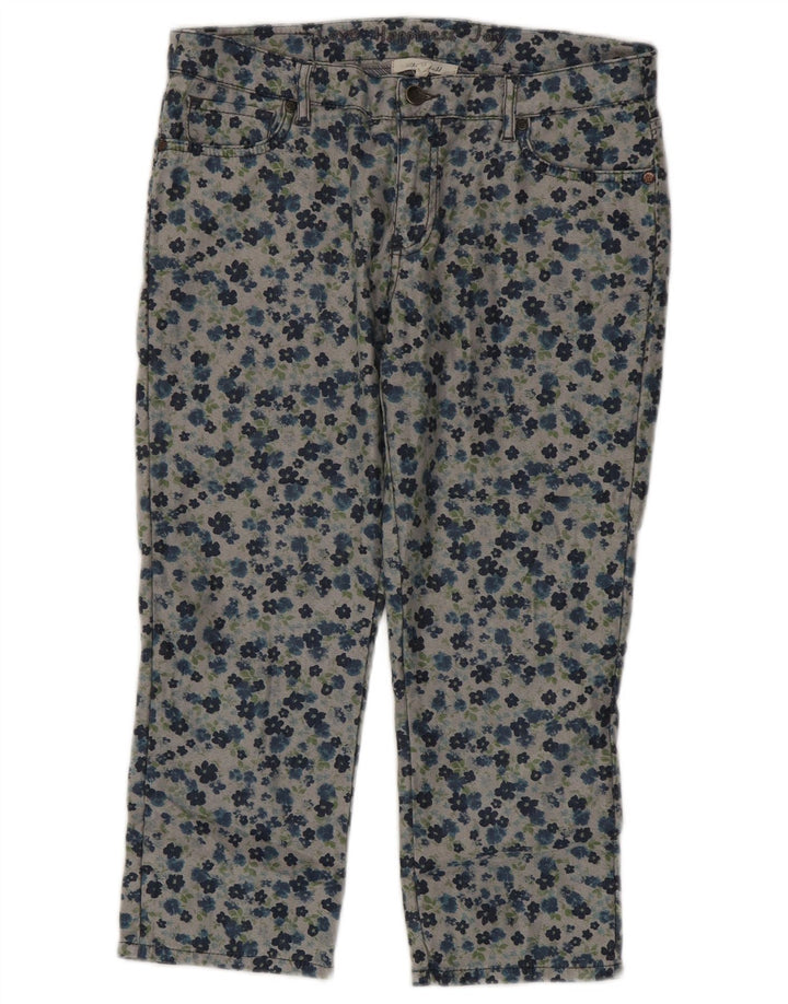 Jeans Capri da donna White Stuff UK 12 Medio W30 L21 Cotone floreale grigio
