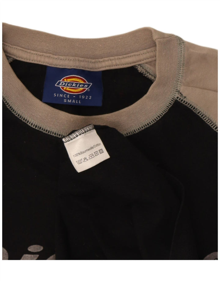 Dickies Top grafico da uomo a maniche lunghe piccolo in cotone color block nero