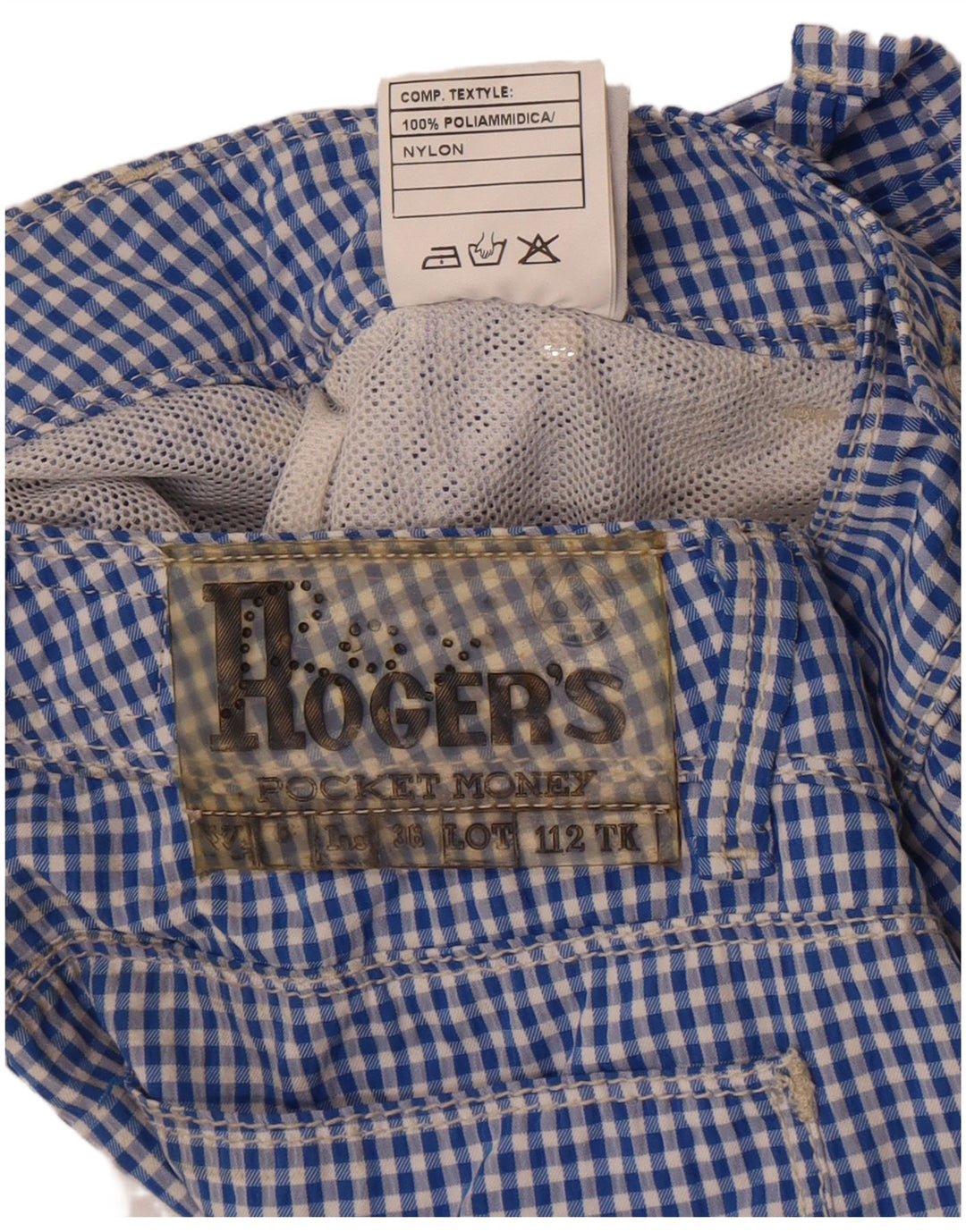 Pantaloncini chino da bambino Roy Rogers 11-12 anni W26 blu a quadretti in poliammide