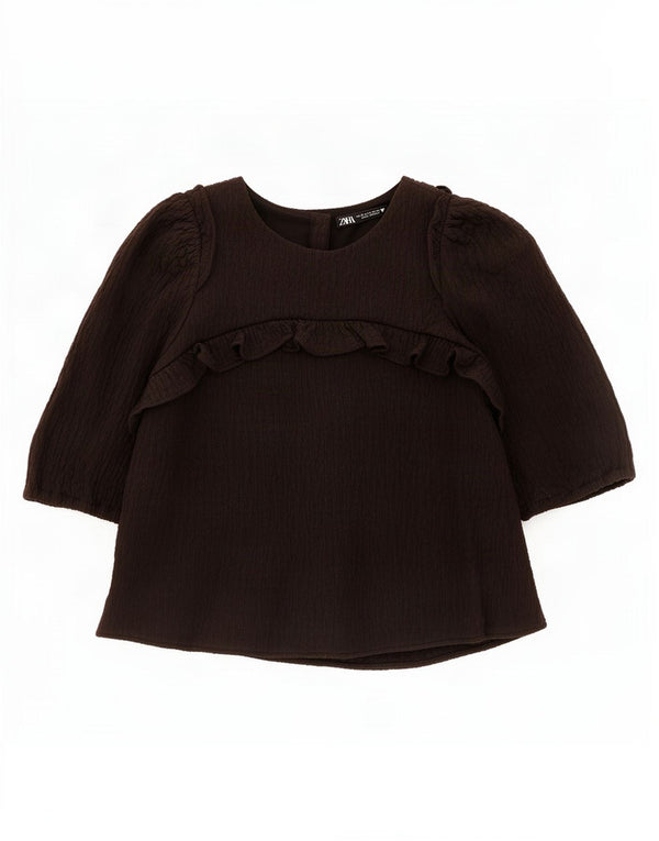 Top corto in camicetta corta da donna Zara UK 6 XS cotone nero