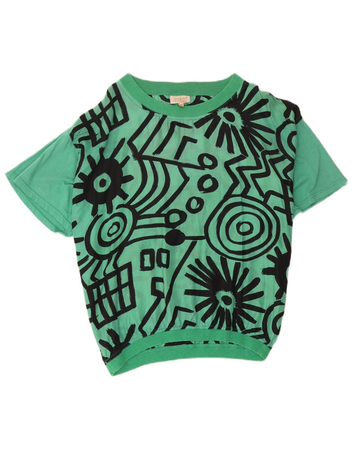 Codice Blusa Oversize da Donna Top IT 44 Seta geometrica Verde Medio