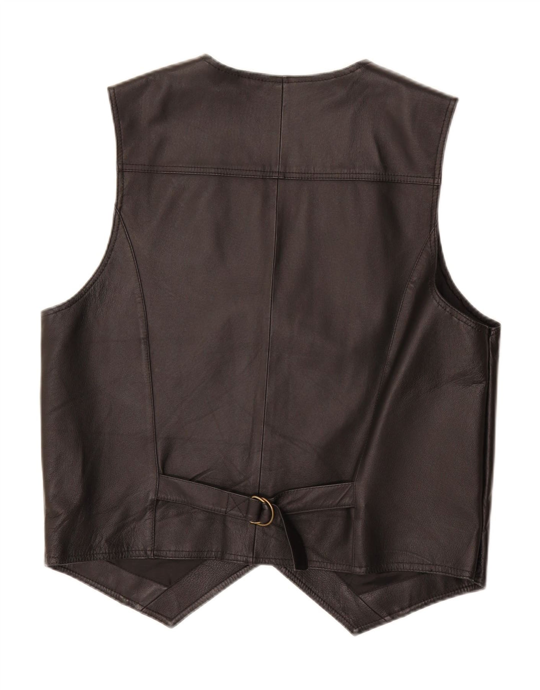 VINTAGE Mens Leather Waistcoat UK 38 Medium Black Leather Vintage Vintage and Second-Hand Vintage from Messina Hembry 