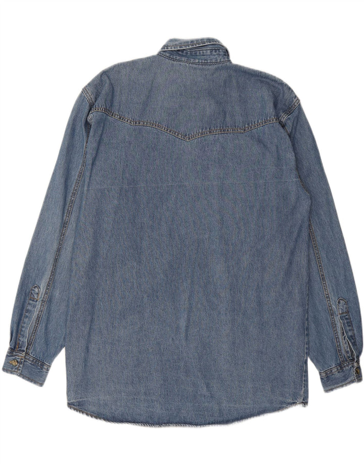 VINTAGE Mens Denim Shirt Medium Blue Cotton Vintage Vintage and Second-Hand Vintage from Messina Hembry 