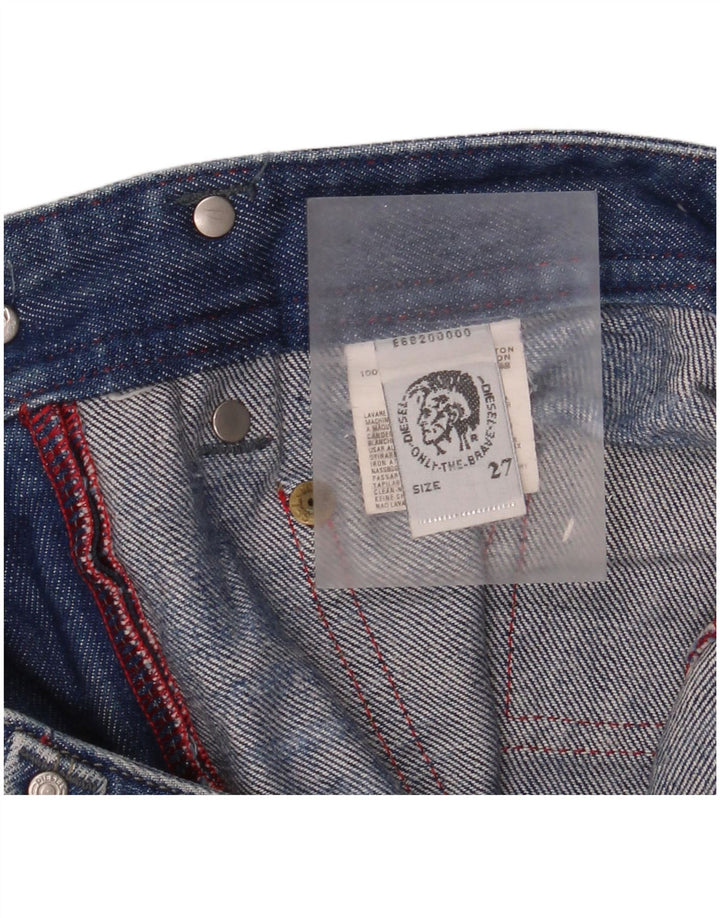 Jeans dritti invecchiati da donna Diesel W30 L32 cotone blu