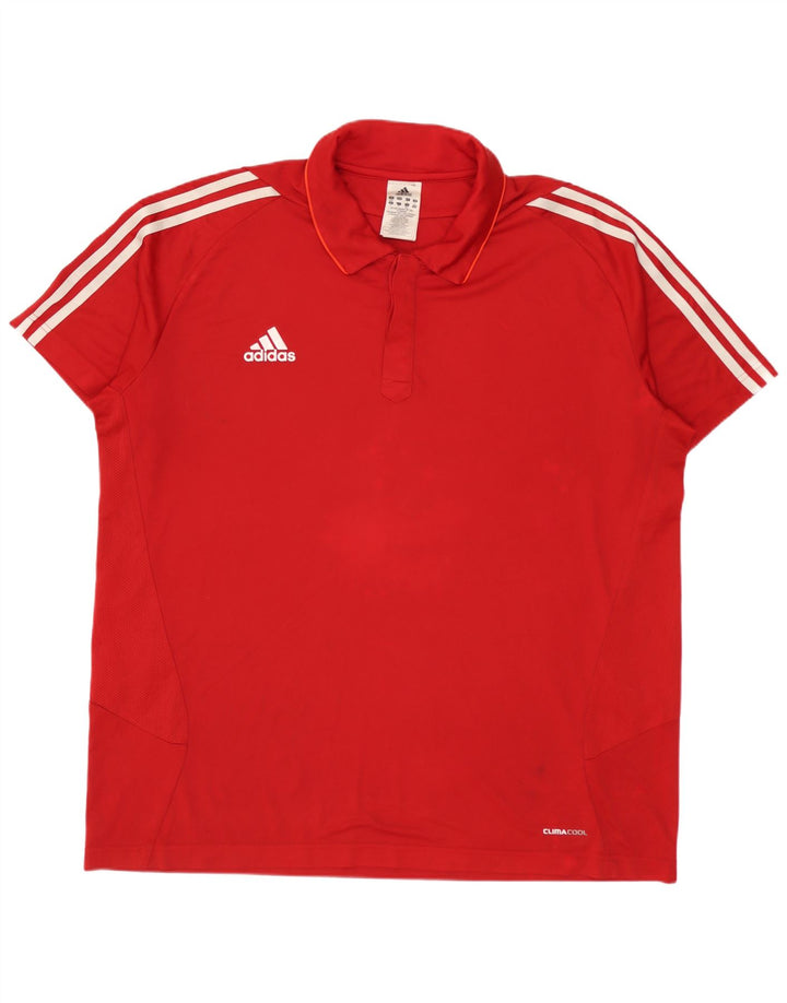 Polo Adidas Climacool da uomo IT 50/52 2XL Poliestere color block rosso