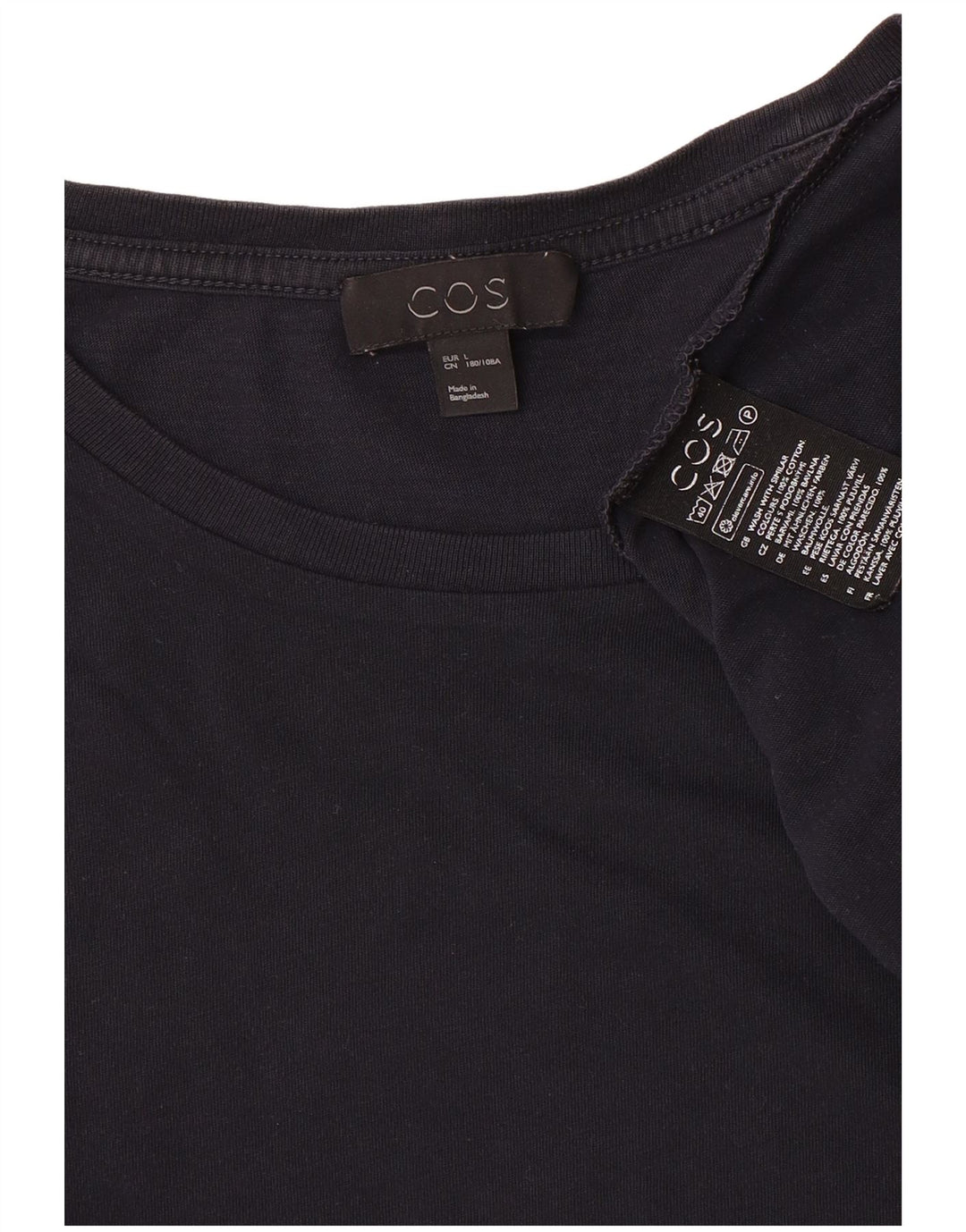 T-shirt da uomo Cos Top grande in cotone blu navy