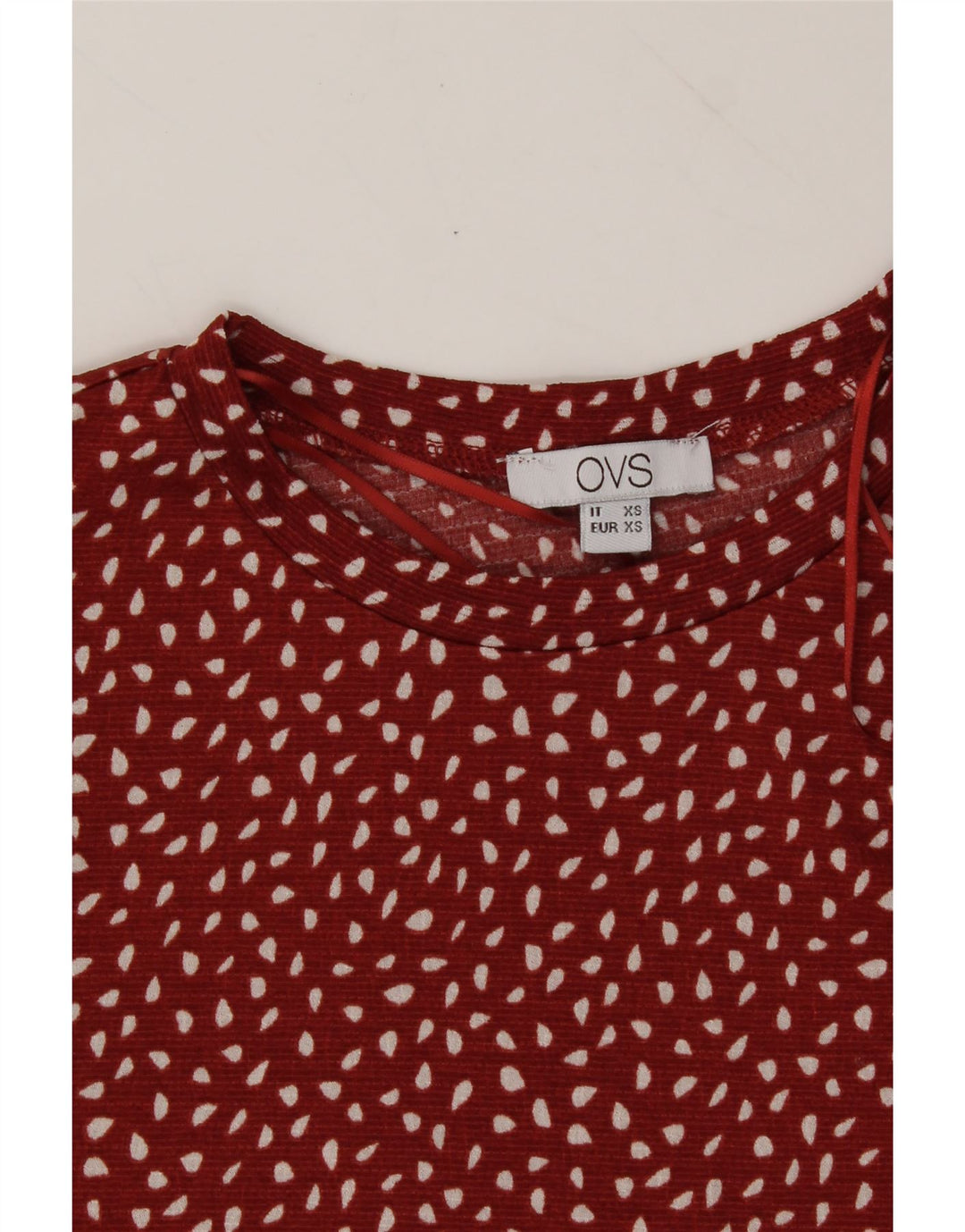 OVS Womens A-Line Dress UK 6 XS Red Spotted Polyester Vintage OVS and Second-Hand OVS from Messina Hembry 