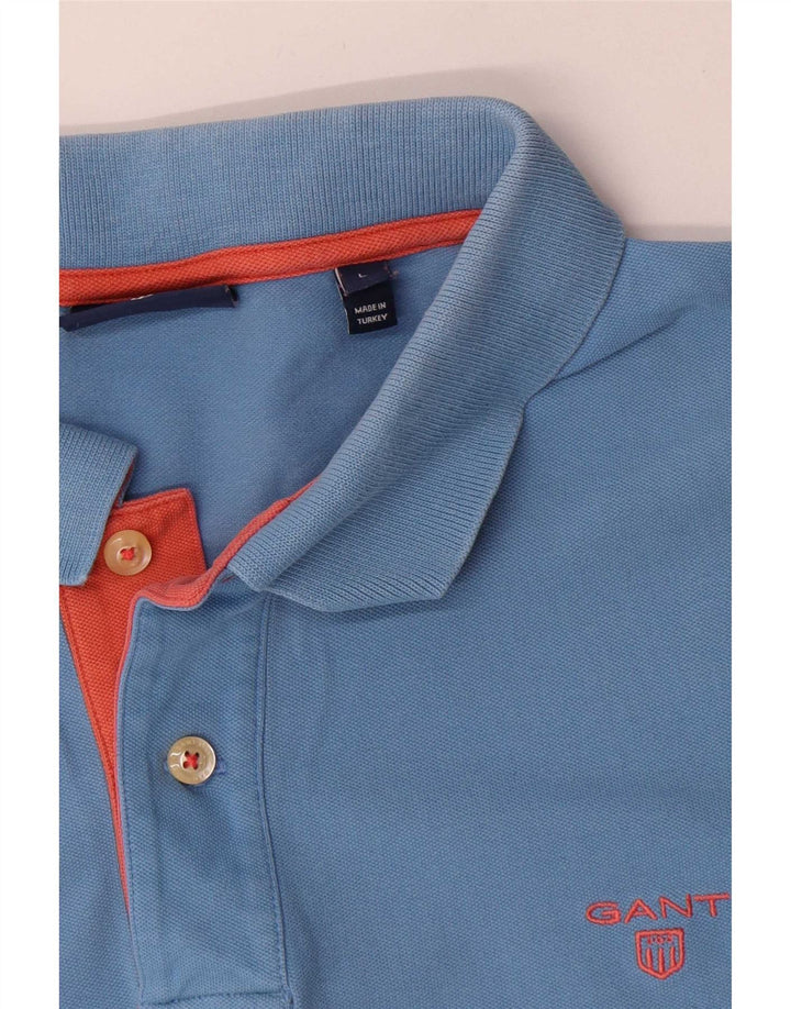 Polo da uomo Gant grande in cotone blu