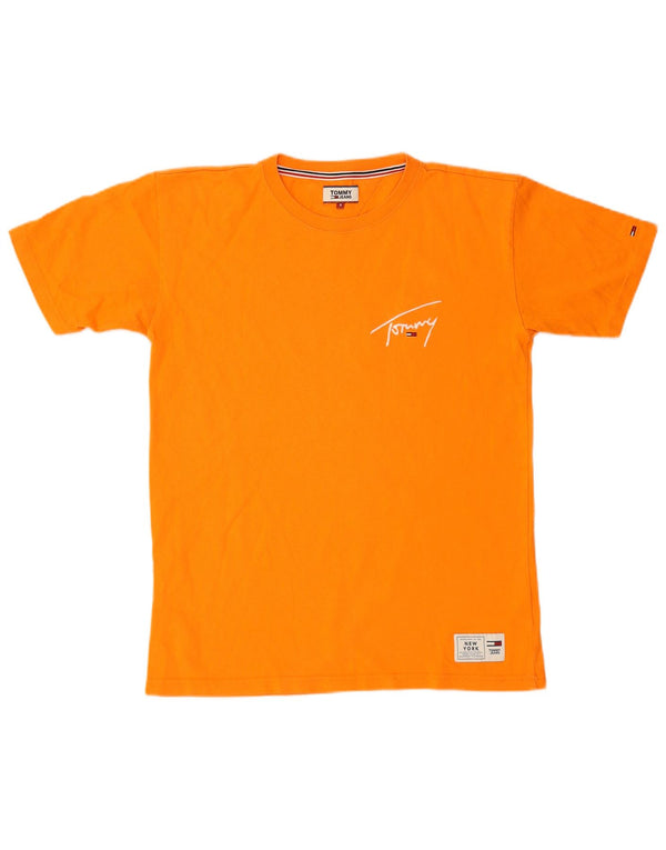 T-shirt grafica da uomo Tommy Hilfiger Top piccola in cotone arancione