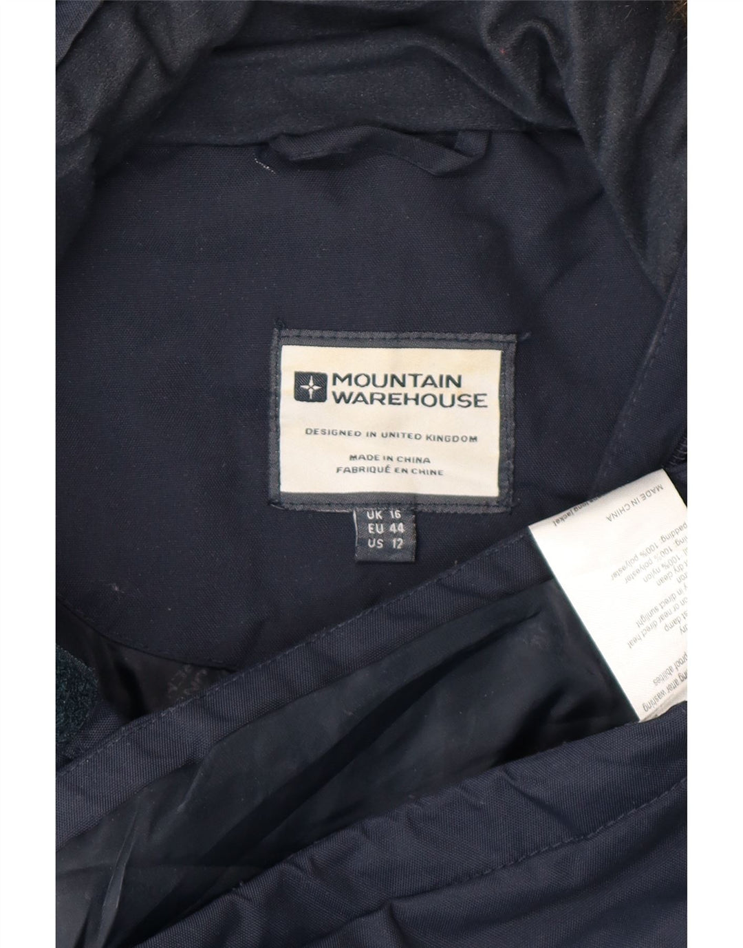MOUNTAIN WAREHOUSE Womens Hooded Windbreaker Coat UK 16 Large Navy Blue