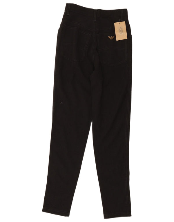 Pantaloni casual slim a vita alta da donna Armani W26 L28 poliestere nero