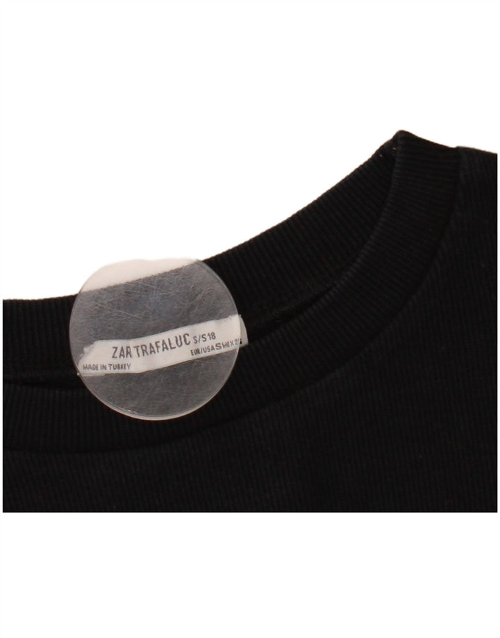 T-shirt corta da donna Zara UK 10 piccola nera
