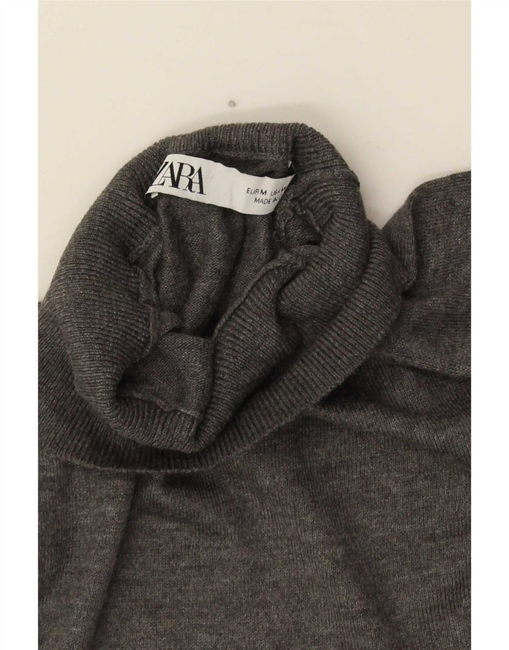 Maglione maglione oversize con collo dolcevita da donna Zara UK 14 Grigio medio