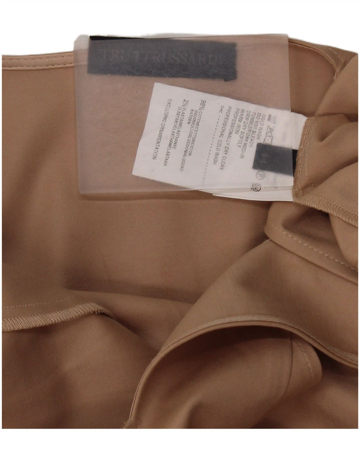 Abito Donna TRUSSARDI Linea ad A smanicato IT 44 Cotone Beige Medio