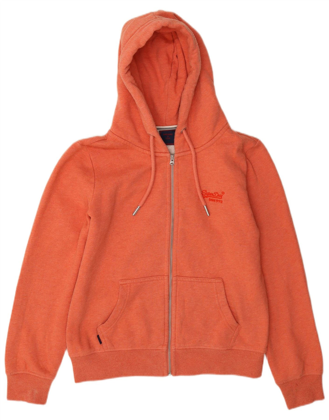 Maglione con cappuccio e zip oversize da donna Superdry UK 12 Cotone arancione medio