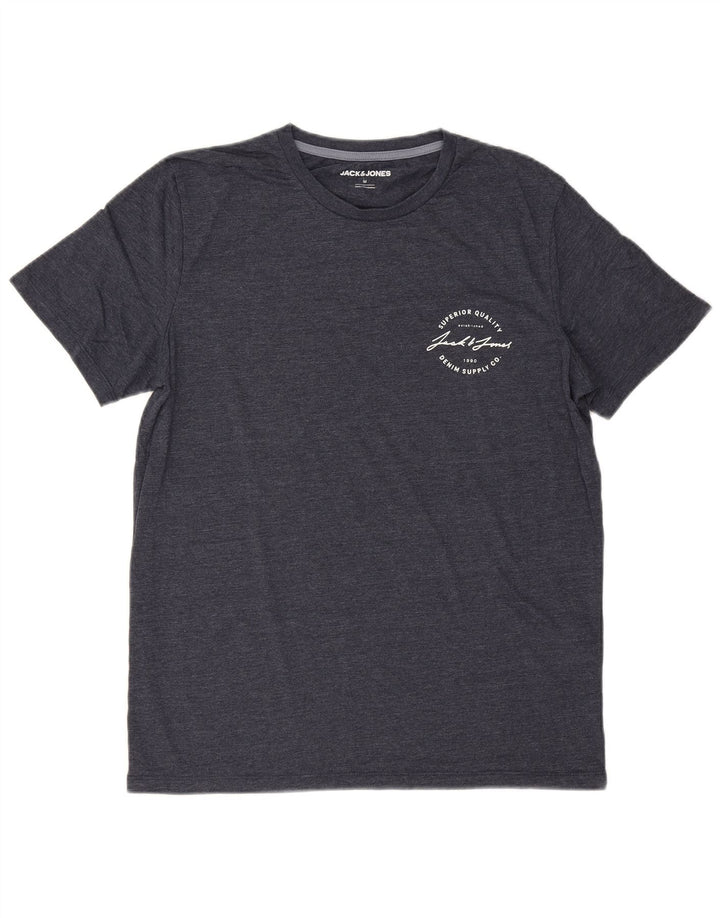 T-shirt da uomo Jack & Jones Top in cotone blu navy medio