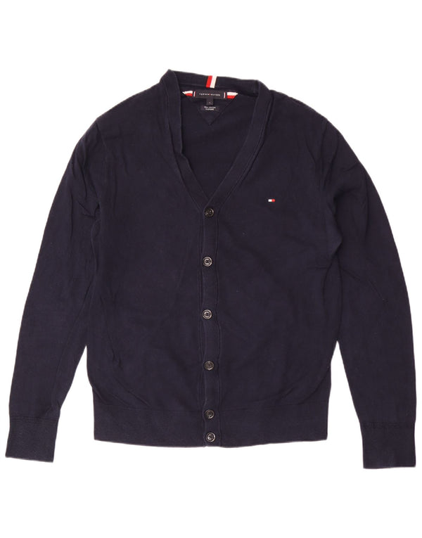 Maglione cardigan da uomo Tommy Hilfiger grande cotone blu navy