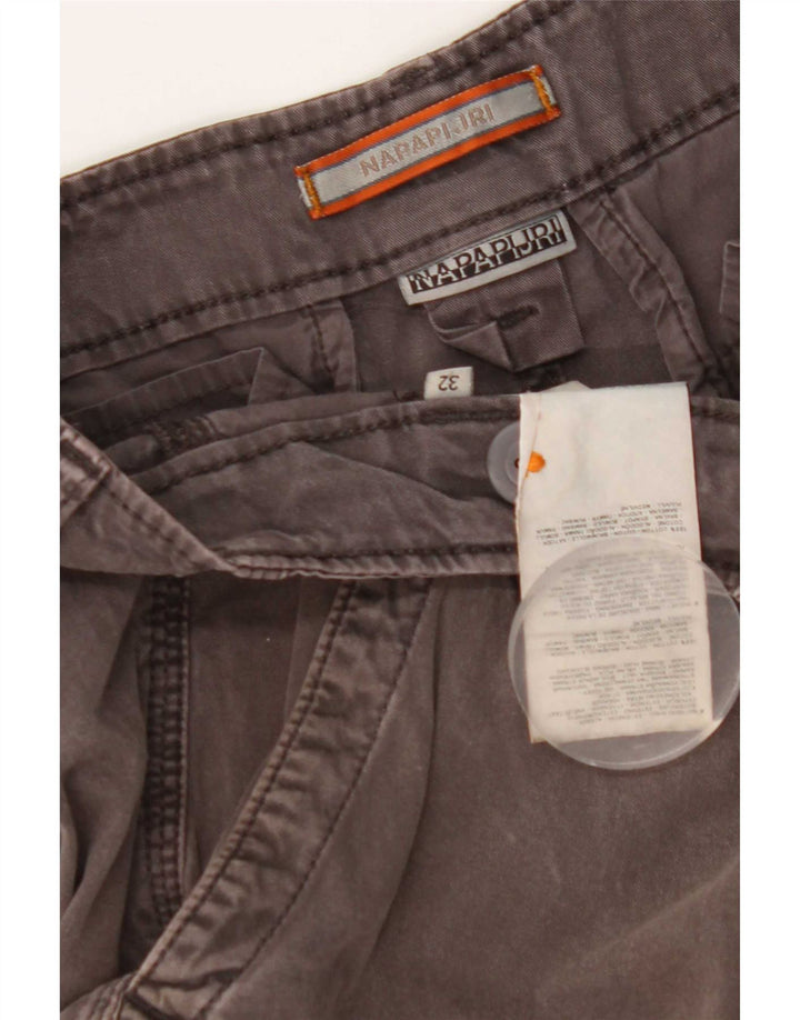 Pantaloncini cargo da uomo Napapijri W32 in cotone grigio medio