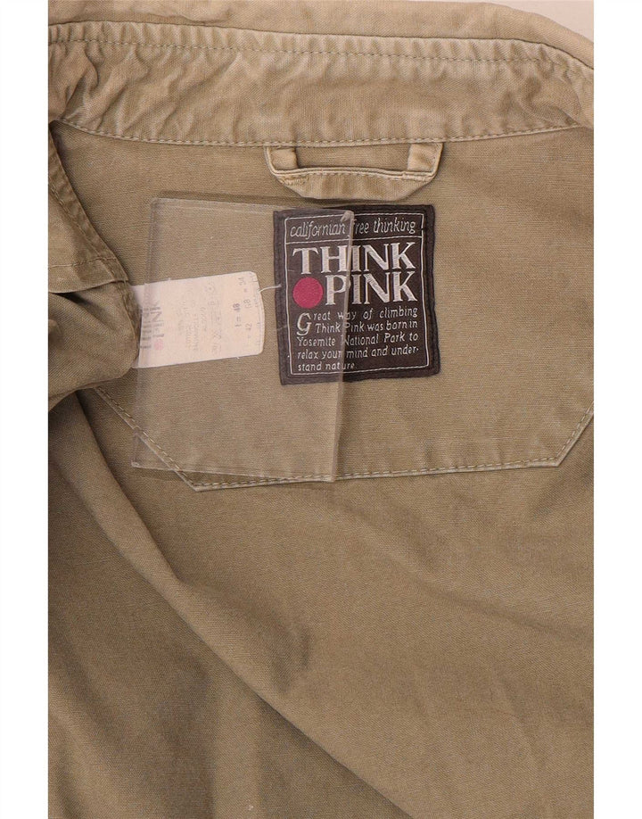 Giacca utility da uomo Think Pink UK 34 XS cotone kaki