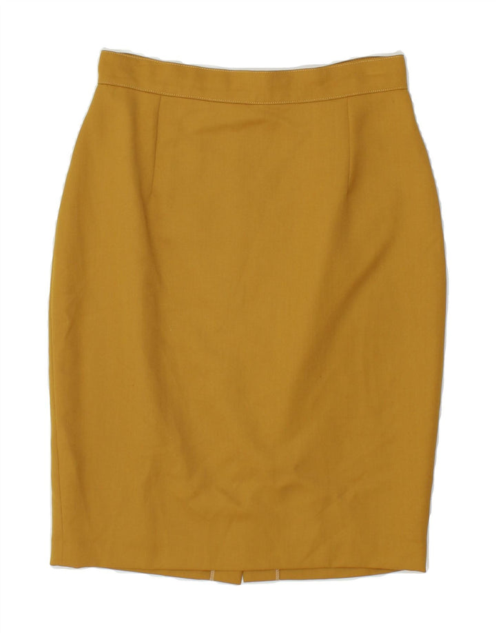 FIGURE Womens Pencil Skirt IT 42 Medium W28 Yellow Wool Vintage Figure and Second-Hand Figure from Messina Hembry 