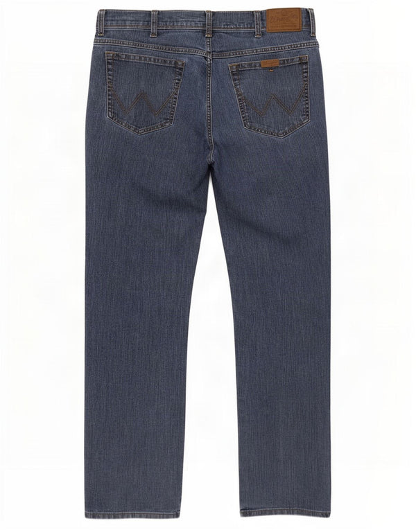 Jeans dritti da uomo Wrangler vestibilità regolare W38 L32 cotone blu