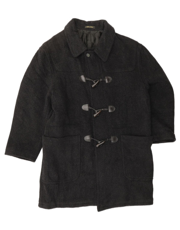 VINTAGE Mens Duffle Coat UK 46 3XL Grey Wool