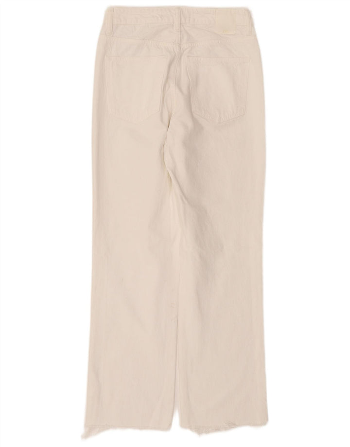 Jeans dritti da donna Zara EU 38 Small W28 L28 Cotone bianco