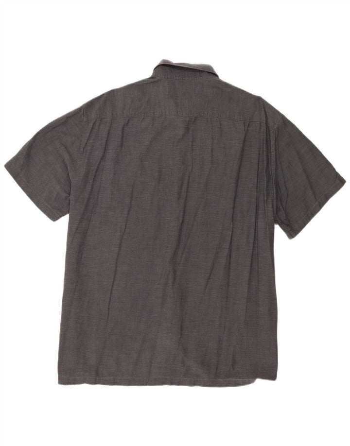 Camicia a maniche corte da uomo Hugo Boss XL in cotone grigio