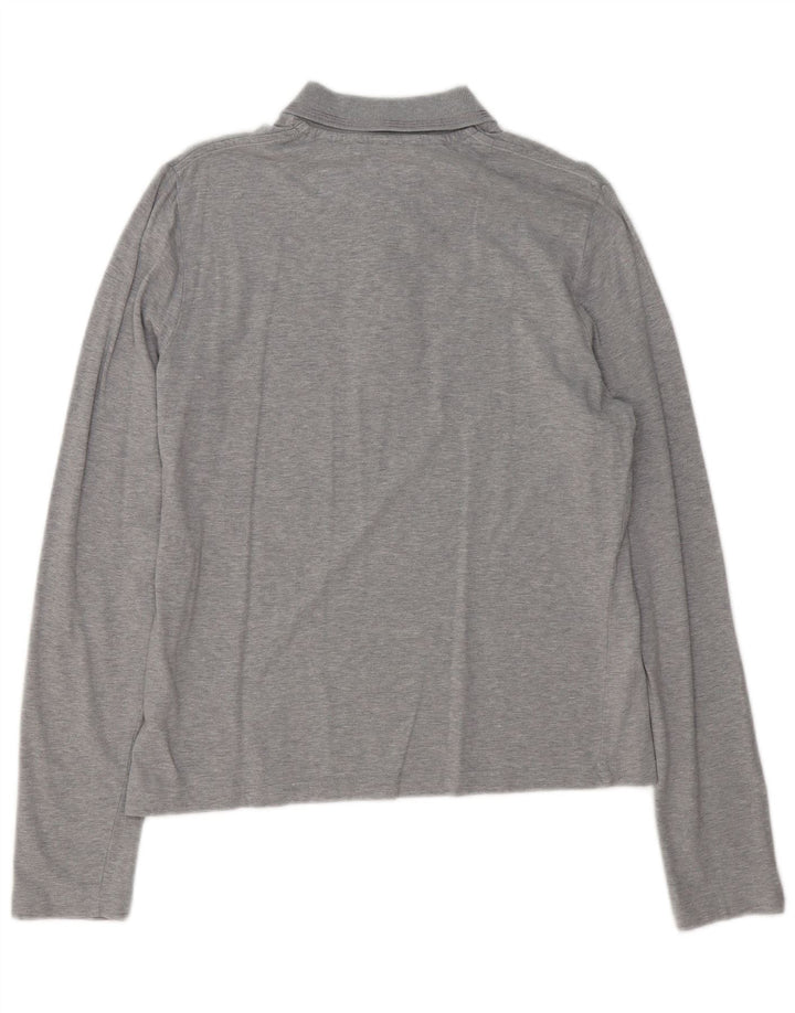 Polo da uomo a maniche lunghe JACOB COHEN in cotone screziato grigio medio