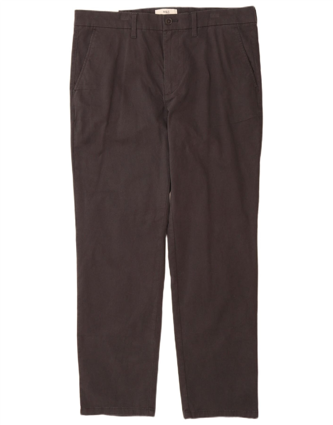 Pantaloni chino vestibilità regolare da uomo Marks & Spencer W36 L31 cotone grigio