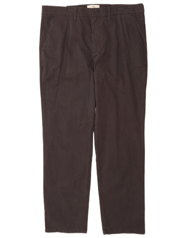 Pantaloni chino vestibilità regolare da uomo Marks & Spencer W36 L31 cotone grigio