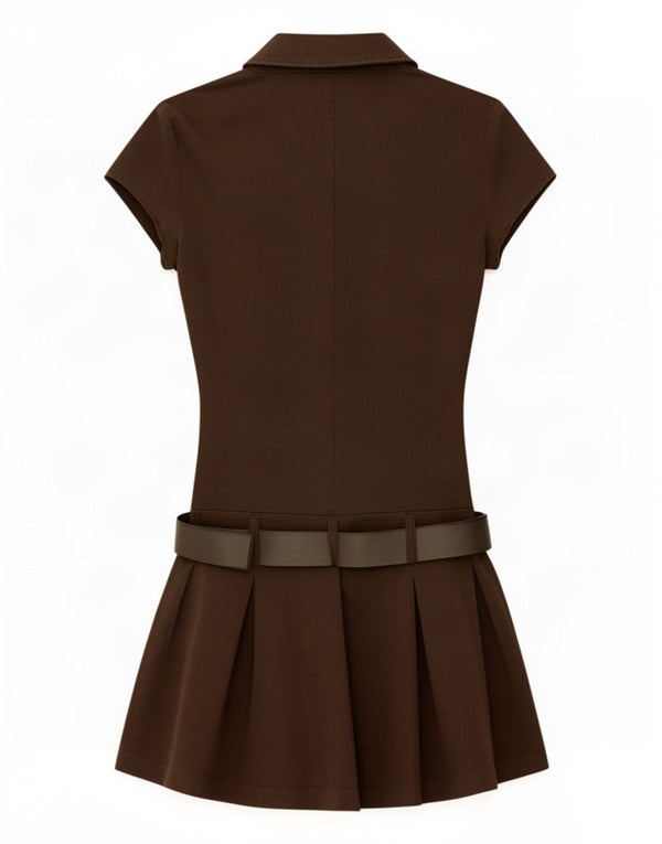 Abito Zara da donna a vita bassa UK 12 in cotone marrone medio